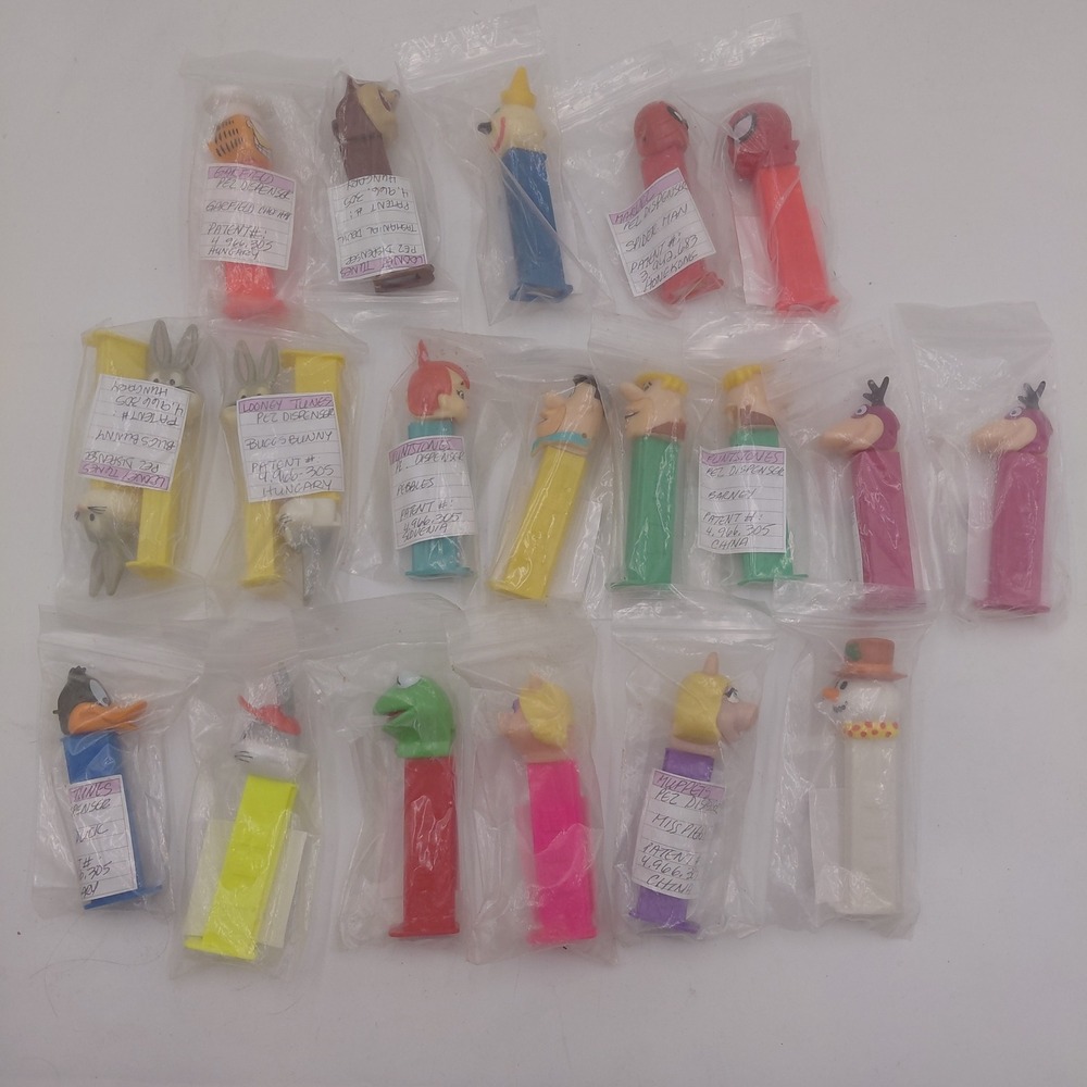 Vintage PEZ Dispenser Lot 21 Looney Tunes Flintstones Marvel Muppets Garfield